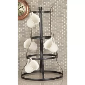 LITTON LANE Set of 2 Industrial Iron Mug Rack