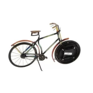 LITTON LANE 10 in. x 16 in. Iron Clock in Bicycle Frame