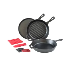 Lodge 7-Piece Cast Iron Cookware Set in Black