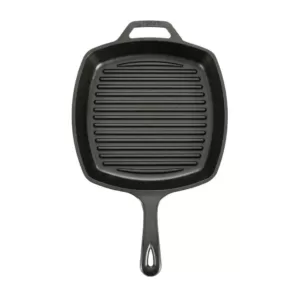 Lodge 10.5 in. Cast Iron Grill Pan in Black