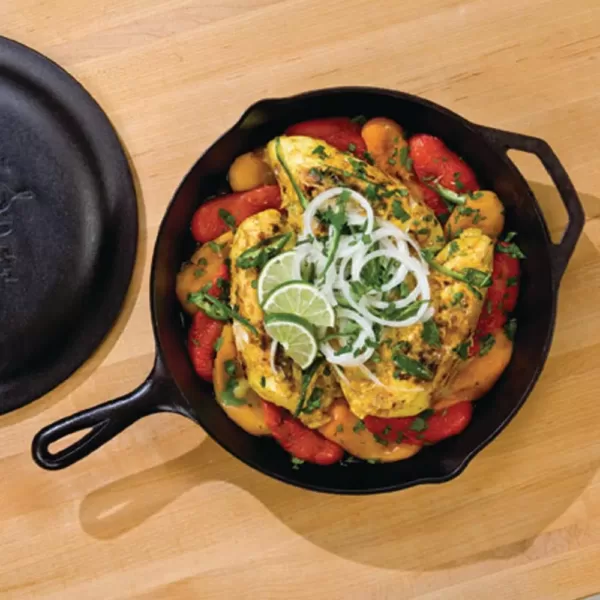 Lodge 12 in. Cast Iron Skillet in Black with Pour Spout