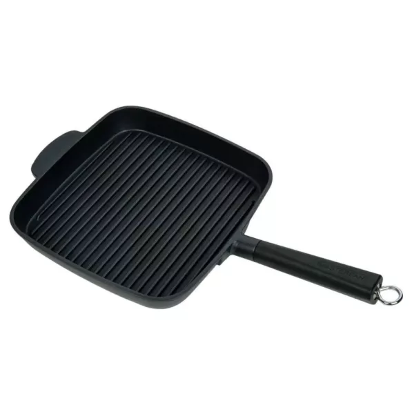 MasterPan Sectional Series 11 in. Cast Aluminum Nonstick Grill Pan in Black