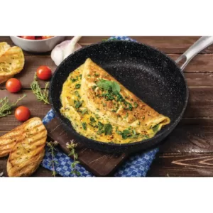 MasterPan Granite Ultra 11 in. Cast Aluminum Nonstick Frying Pan in Black