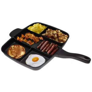 MasterPan Sectional Series 15 in. Cast Aluminum Nonstick Skillet in Black