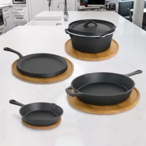 MegaChef Pre-Seasoned 5-Piece Cast Iron Cookware Set