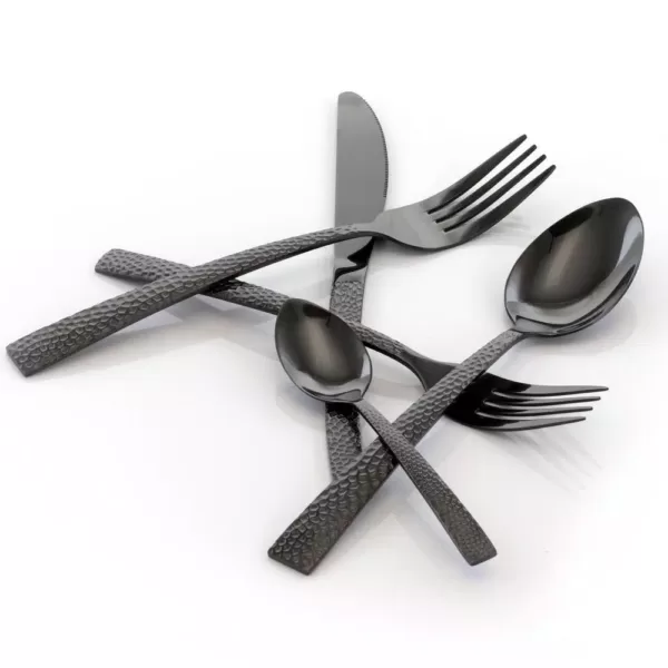 MegaChef Baily 20-Piece Black Stainless Steel Flatware Set (Service for 4)