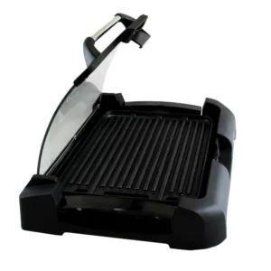 MegaChef 165 sq. in. Black Reversible Indoor Grill and Griddle with Removable Lid