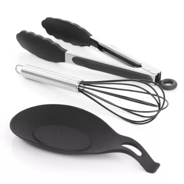 MegaChef Black Silicone Cooking Utensils (Set of 12)