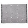 LR Resources Grayscale Buds Black Melange Tassel Decorative Throw