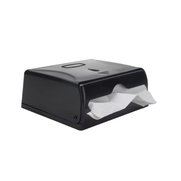 Mind Reader Wall Mounted Black Paper Towel Dispenser with Transparent Viewing Window