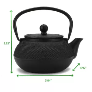 Mind Reader 1.25-Cup Black Single Serve Cast Iron Tetsubin Tea Pot with Infuser