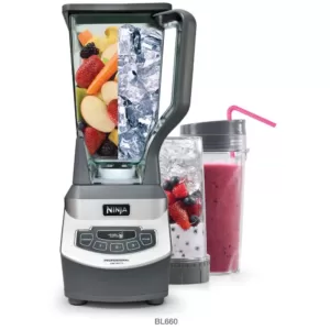 NINJA Nutri Ninja 72 oz. 3-Speed Black Professional Blender with 2 Single Serve Cups