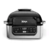 NINJA Foodi 5-in-1 Black Stainless Indoor Grill with 4 Qt. Air Fryer, Roast, Bake, Dehydrate and Cyclonic Grilling Technology