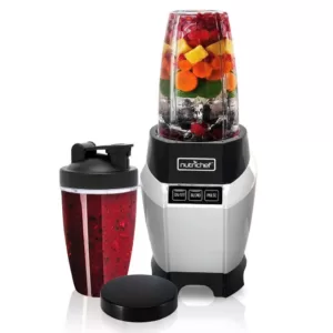 NutriChef 24 oz. Single Speed Black Digital Countertop Power Pro Blender with Pulse Blend