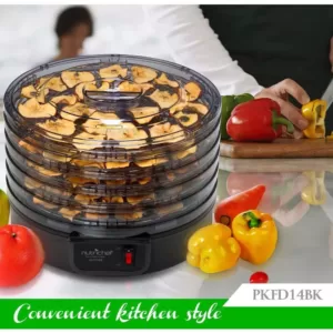 NutriChef 5-Tray Black Electric Countertop Food Dehydrator Food Preserver