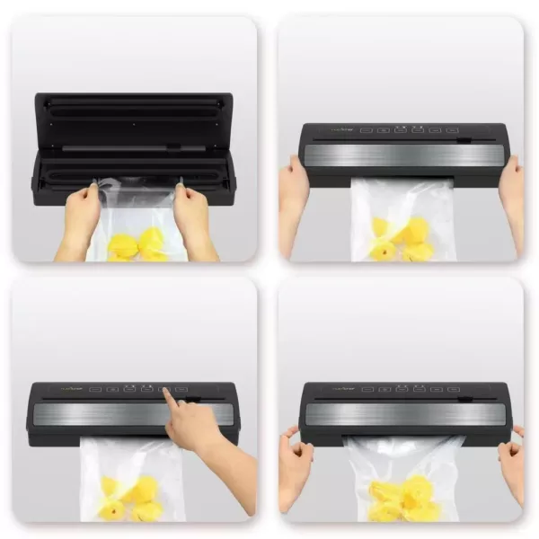 NutriChef White with Reusable Vacuum Food Bags Automatic Food Vacuum Sealer Electric Air Sealing Preserver System