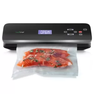 NutriChef White with Soft Touch Digital Button Controls Food Vacuum Sealer Electric Air Sealing Preserver System