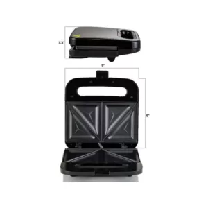 Ovente 2-Slice Electric Sandwich Maker Non Stick Grill, Black (GPS401B)