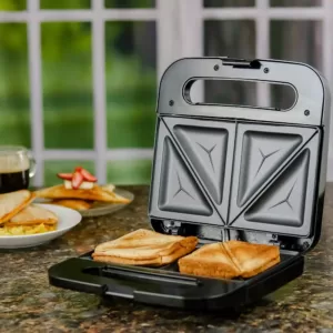 Ovente 2-Slice Electric Sandwich Maker Non Stick Grill, Black (GPS401B)