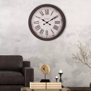 Pinnacle Baldaud Roman Numeral Antique Bronze Wall Clock