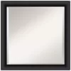 Amanti Art Nero 23 in. W x 23 in. H Framed Square Beveled Edge Bathroom Vanity Mirror in Black Satin