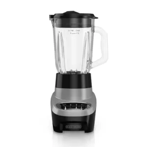 BLACK+DECKER Multi-Function 48 oz. 4-Speed Black/Silver Blender with Glass Jar