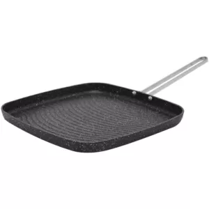 Starfrit The Rock 10.2 in. Aluminum Nonstick Grill Pan in Black Speckle