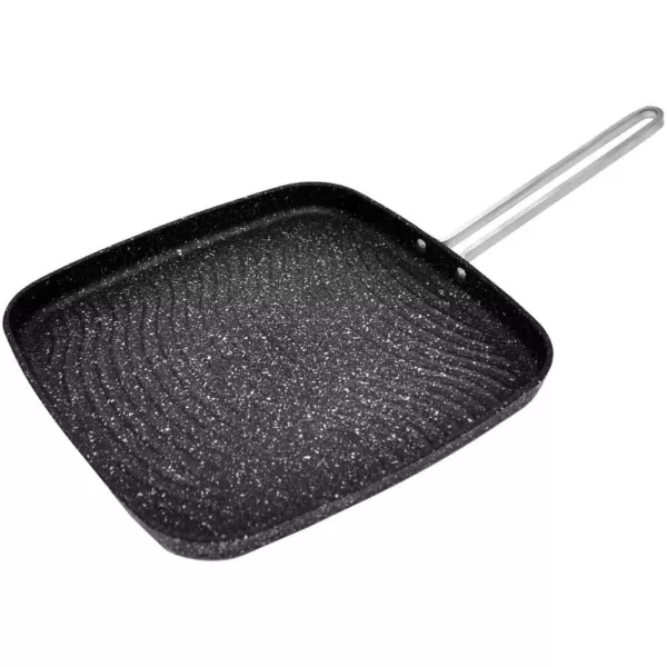 Starfrit The Rock 10.2 in. Aluminum Nonstick Grill Pan in Black Speckle