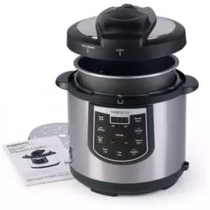 Presto 6 Qt. Black Stainless Steel Electric Pressure Cooker with Built-In Timer