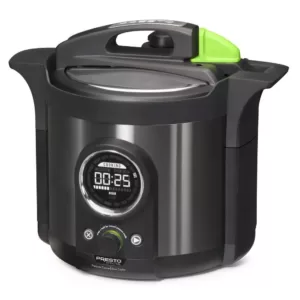 Presto Precise Plus 6 Qt. Black Stainless Steel Electric Pressure Cooker with Built-In Timer