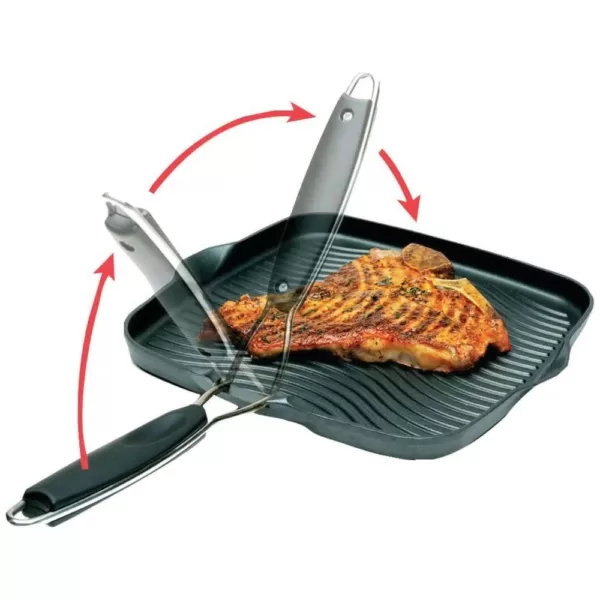 Starfrit 11 in. Cast Aluminum Nonstick Grill Pan in Black