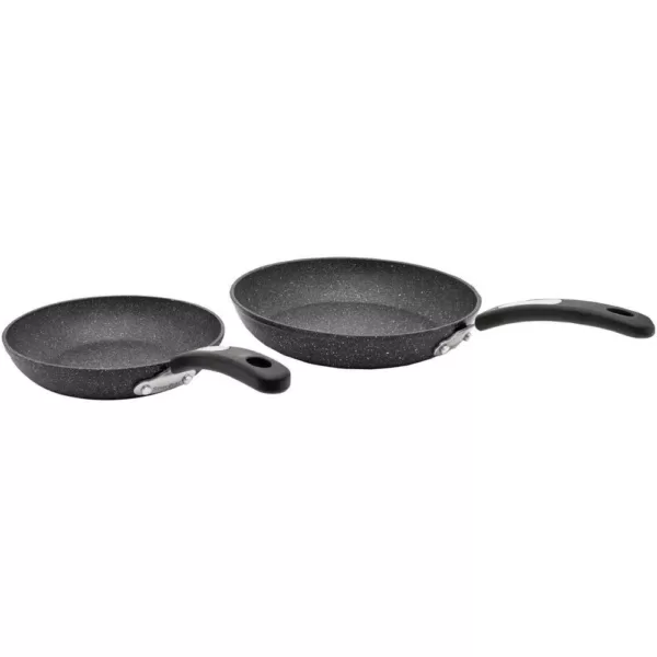 Starfrit The Rock 2-Piece Aluminum Nonstick Frying Pan Set in Black