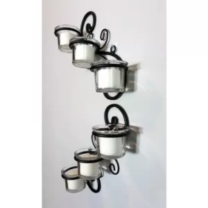 Stonebriar Collection Black Candle Wall Sconce (Set of 2)