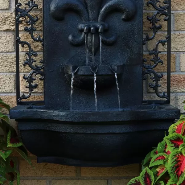 Sunnydaze Decor French Lily Lead Electric Powered Outdoor Wall Fountain