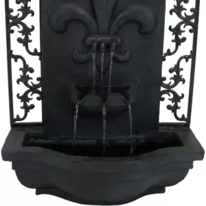 Sunnydaze Decor French Lily Lead Electric Powered Outdoor Wall Fountain