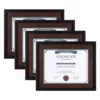 DesignOvation LeMans 8.5 in. x 11 in. Black/Walnut Brown Picture Frames (Set of 4)