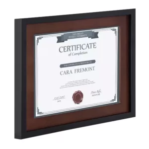 DesignOvation LeMans 8.5 in. x 11 in. Black/Walnut Brown Picture Frames (Set of 4)