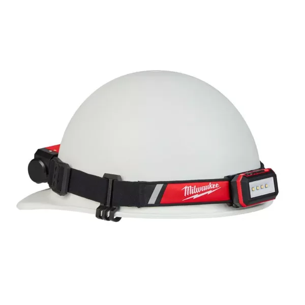 Milwaukee 600 Lumens LED USB Rechargeable Low-Profile Hard Hat Headlamp (2-Pack)