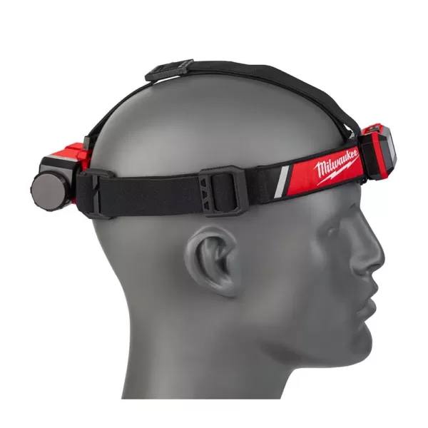 Milwaukee 600 Lumens LED USB Rechargeable Low-Profile Hard Hat Headlamp w/BOLT White Type 1 Class C Full Brim Vented Hard Hat