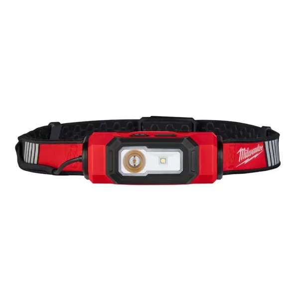 Milwaukee 600 Lumens LED USB Rechargeable 360-Degree Visibility Hard Hat Headlamp