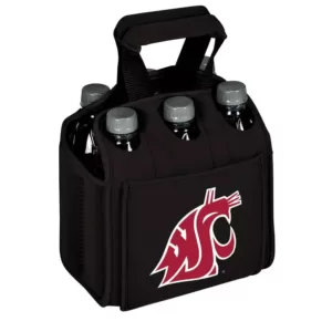 Picnic Time Washington State University Cougars 6-Bottles Black Beverage Carrier