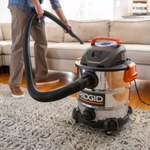 RIDGID 10 Gal. 6.0-Peak HP Stainless Steel Wet/Dry Shop Vacuum with Filter, Dust Bags, Hose and Accessories