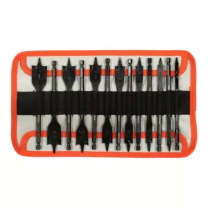 BLU-MOL Carbide Steel Threaded Spade Bit Set (13-Piece)