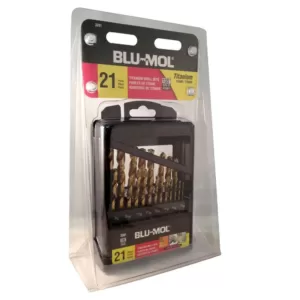 BLU-MOL Titanium Drill Bit Set (21-Piece)