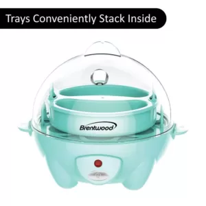 Brentwood 7-Egg Blue Electric Egg Cooker with Auto Shutoff