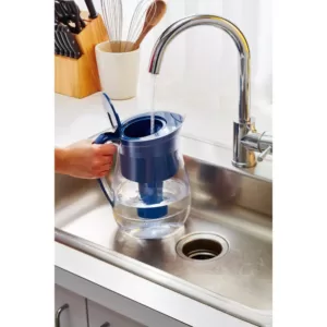 Brita Monterey 10-Cup Water Filter Pitcher in Blue with Longlast Filter, BPA Free