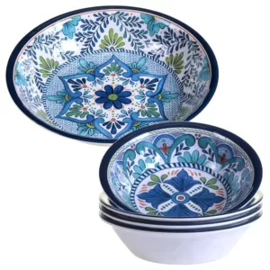 Certified International Talavera 5-Piece Blue Salad and Serving Set