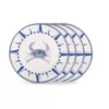 Golden Rabbit 10.5 in. Blue Crab Enamelware Round Dinner Plate Set of 4