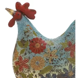 LITTON LANE 17 in. Colorful Rooster Decorative Figurine