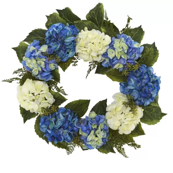 Nearly Natural 24 in. Hydrangea Wreath